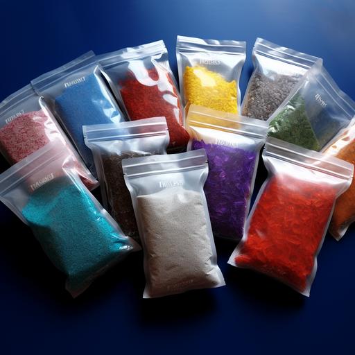 powder for liquid wallpaper packaged in sachets as on the photo. photorealism, high quality