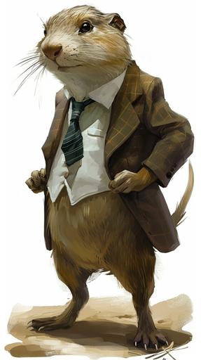 prairie dog man in a suit, fantasy character art --ar 9:16 --v 6.0