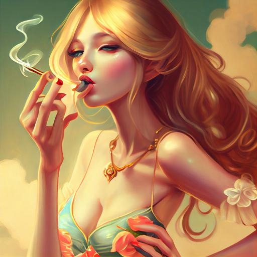 pretty girl character , blowing kisses full body, style of concept art by james jean and artgerm and sakimichan and Alfonso Mucha and ghibri, matte painting, oil painting, glazing painting, gold ink drawing, glittering painting, long hair, shiofuki, onani, ero, flirting, gyaru peace fox girl, sweaty, kiss mark, whip mark, heart-shaped pupils eyes, beautiful baby face, wear transparent nanobikini, Womb tattoo, baby pink mini teat navel jewel piercing, apricot color shiny thigh, intricate detailed, movie lightning effect, Edge Gold Lightning, whipping cream cloud, cotton candy cloud, glittering skin, Unreal Engine, reflective, shiny, 3d art, high contrast --v 4 --upbeta