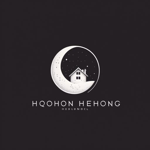 clean, minimalist, lettermark logo for a housekeeping business called Moon Housekeeping, vector logo, white background