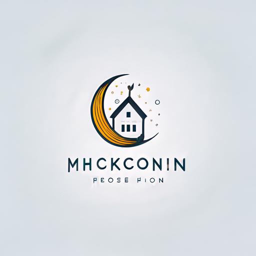 clean, minimalist, lettermark logo for a housekeeping business called Moon Housekeeping, vector logo, white background