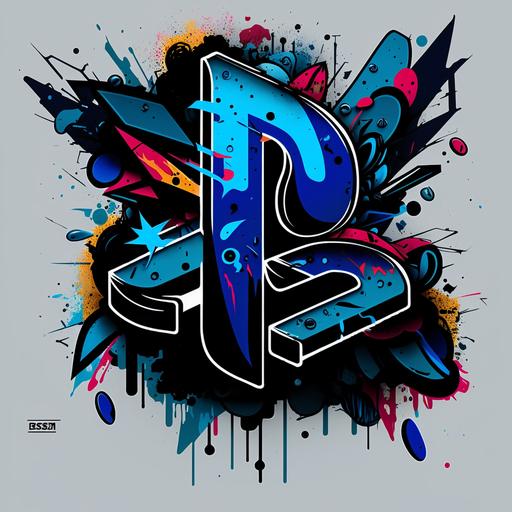 ps5 logo grafiti style