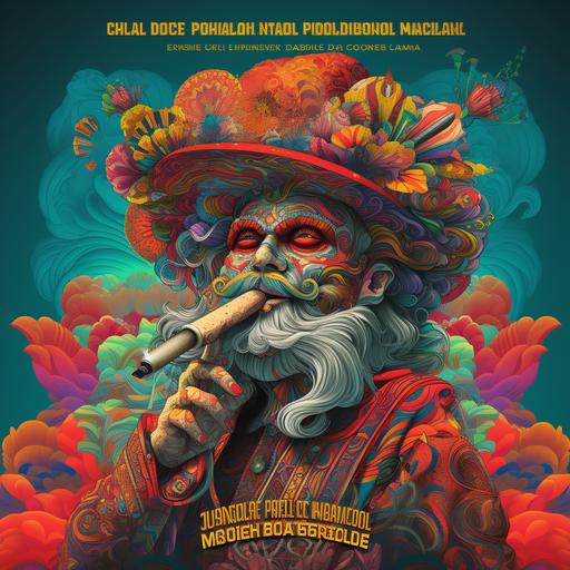 psychedelic cigar lounge, music festival flyer