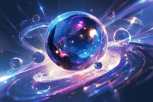 pure soul, it is an image of a spiral shaped ball in dark, in the style of vivid energy explosions, maciej nowicki and eve, stellar blade, unreal engine 5, rinko kawauchi, god rays, universe, mark keathley, rtx on, light purple and sky-blue  --ar 3:2 --niji 6 --sref  --sw 100 --s 250 --c 22