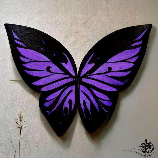 purple and black butterfly, spiritualcore tribal art, simple logo