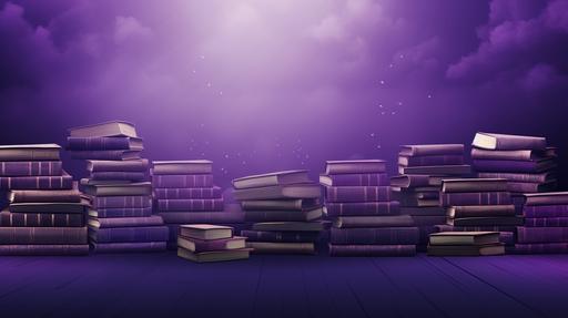 purple books twitch banner background --ar 16:9