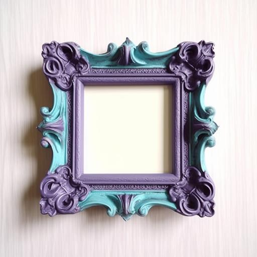 purple cream & teal colored mock up picture frame just one picture frame in the image