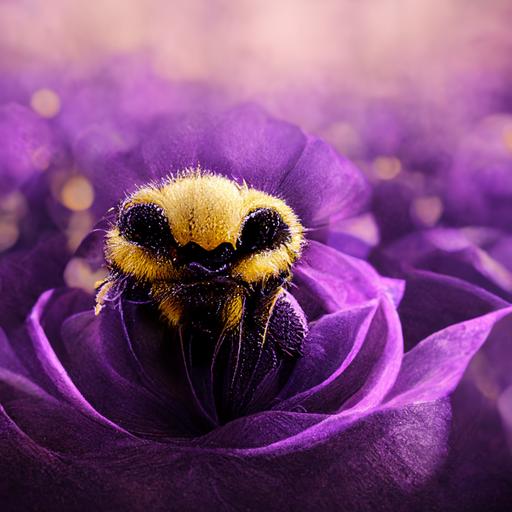 purple flower rose 4K  bumblebee heavenly background