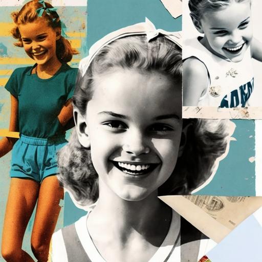 quarter collages, vogue collage, children book collage, sports collage, smiling face --q 2 --v 4