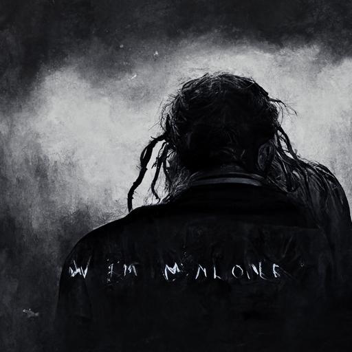 post malone-when im alone album cover, 8k wallpaper,sadness,black