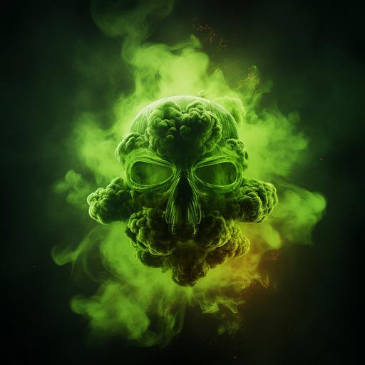 radiation sign that look very evil with green smoke around it 8k very details ultra realistic
