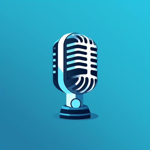 radio microphone logo, minimalist, make it really modern and simple, light blue background