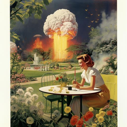radioactive garden, poison, propaganda poster us 1950s , nuke, USA