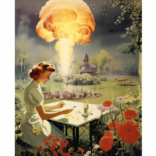 radioactive garden, poison, propaganda poster us 1950s , nuke, USA