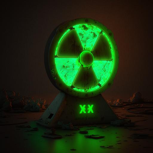 radioactive sign glows with a poisonous green glow, logo, minimalism, octane render, cinematic, Akira Toriyama, Akihiko Yoshida, Amei Zhao, photorealistic, lightrays, Andrew Wyeth, unreal engine, Rendered in Cinema4D, 8k, 3d, cinematic, directed at the camera