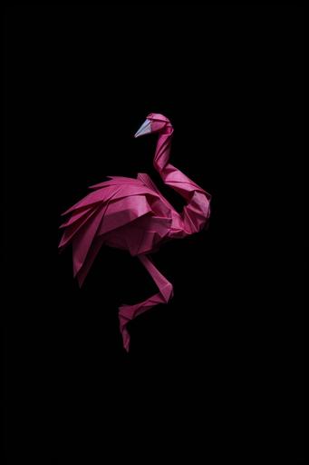 rage against the flamingo , origami --ar 2:3 --c 99