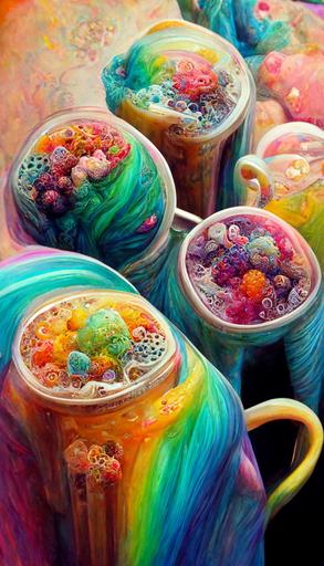 rainbow boba tea, Intricate detail, Hyperdetailed —ar 9:16