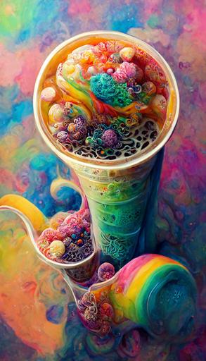 rainbow boba tea, Intricate detail, Hyperdetailed —ar 9:16