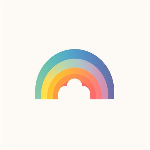 rainbow logo, boho style, minimalist, comfort colors