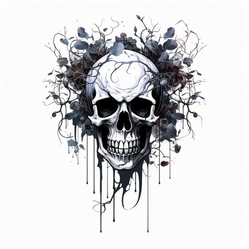 random skull graphic decal design. White background
