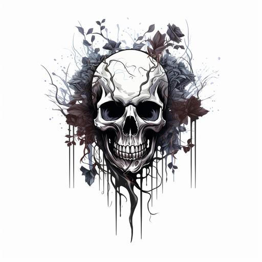 random skull graphic decal design. White background