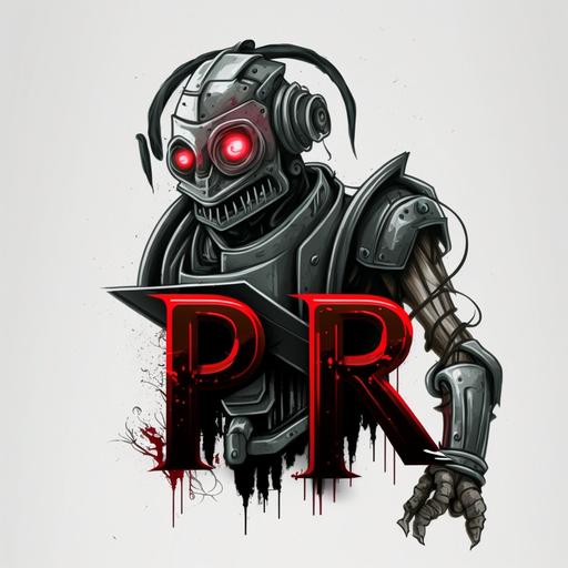robots style logo writer 'PR'