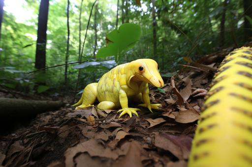rare new species, new banana-shaped animal caught on a trail camera footage, pro photo, 8k, sharp, canon eos 5d, ef lens --ar 3:2