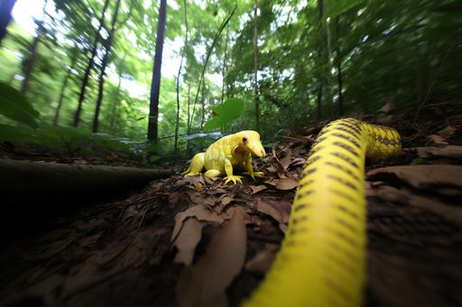 rare new species, new banana-shaped animal caught on a trail camera footage, pro photo, 8k, sharp, canon eos 5d, ef lens --ar 3:2