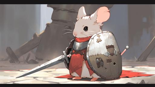 rat knight --ar 16:9 --niji 5 --style cute