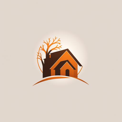 real estate logo , simple, minimalist details, orange and brown