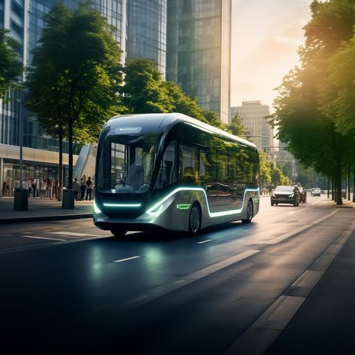real phote, modern hydrogen city bus driving down a city street, eco-architecture, modern design, positive lighting, day light, human connections, made by hasselblat