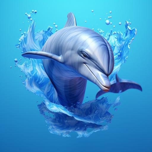 realistic 3d dolphin in habitat for shirt design