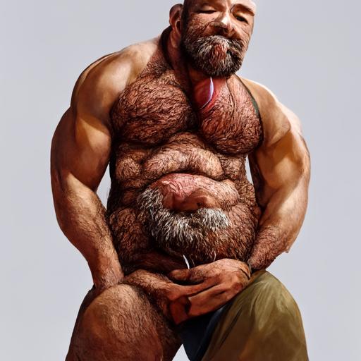 realistic, handsome, hairy body, gay daddy, mature man, swallowing sweaty huge sausage
