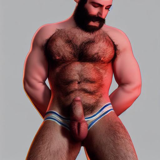 realistic, handsome, hairy body, gay daddy, mature man, swallowing sweaty huge sausage --test --creative --upbeta --upbeta