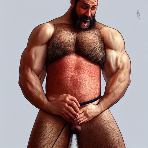 realistic, handsome, hairy body, gay daddy, mature man, swallowing sweaty huge sausage --test --creative --upbeta