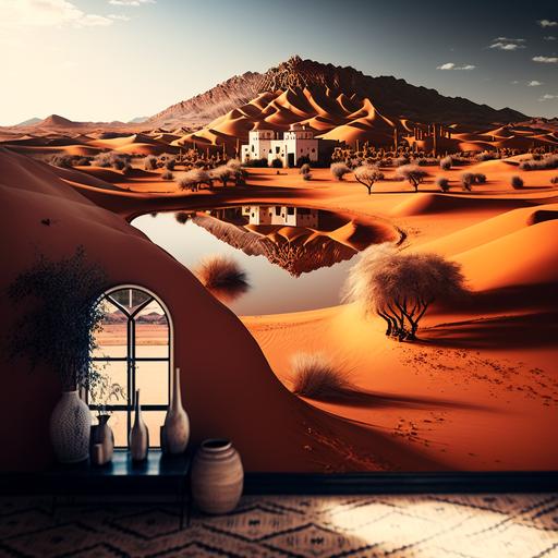 realistic magic world of morocco landscape wallpaper --v 4