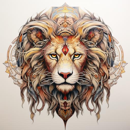 realistic mystical mandala lion