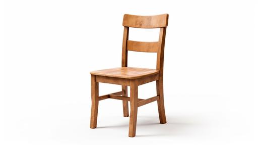 realistic old wooden chair furniture isolated on a white background, 4k, --ar 16:9