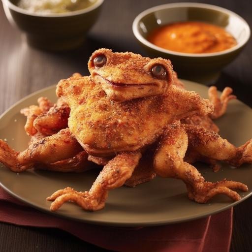 recipe for froggy legs: Ingredients: - 8-12 pairs of froggy legs - 1 cup all-purpose flour - 1 teaspoon salt - 1/2 teaspoon black pepper - 1/2 teaspoon paprika - 1/4 teaspoon cayenne pepper (optional, for added heat) - 2 eggs - 1/4 cup milk - Vegetable oil, for frying - Lemon wedges, for serving - Fresh parsley, for garnish (optional) Instructions: 1. In a shallow dish, combine the flour, salt, black pepper, paprika, and cayenne pepper (if using). Mix well. 2. In a separate bowl, whisk together the eggs and milk until well combined. 3. Dip each froggy leg into the egg mixture, allowing any excess to drip off. 4. Roll the froggy leg in the seasoned flour mixture, making sure to coat it evenly. Set aside on a plate and repeat with the remaining frog legs. 5. Heat vegetable oil in a deep frying pan or skillet to a temperature of 350°F (175°C). 6. Carefully place the coated frog legs into the hot oil, a few at a time, ensuring they are not overcrowded. Fry them for about 3-4 minutes per side until golden brown and crispy. 7. Use a slotted spoon or tongs to transfer the cooked froggy legs to a paper towel-lined plate to drain excess oil. 8. Repeat the frying process with the remaining froggy legs. 9. Once all the froggy legs are cooked and drained, arrange them on a serving platter. 10. Serve the froggy legs hot, accompanied by lemon wedges for squeezing over the meat. 11. If desired, garnish with fresh parsley for an added touch. 12. Enjoy the froggy legs as a delicious appetizer or main course! , In the style of instagram --v 5.1