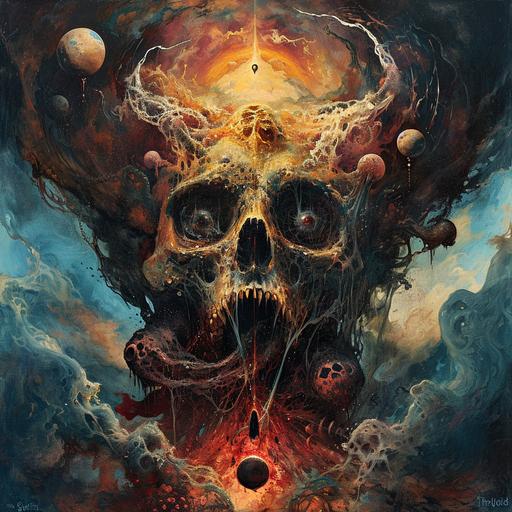 record album cover art:: the cover of the premier record album by Norwegian Death Metal band 