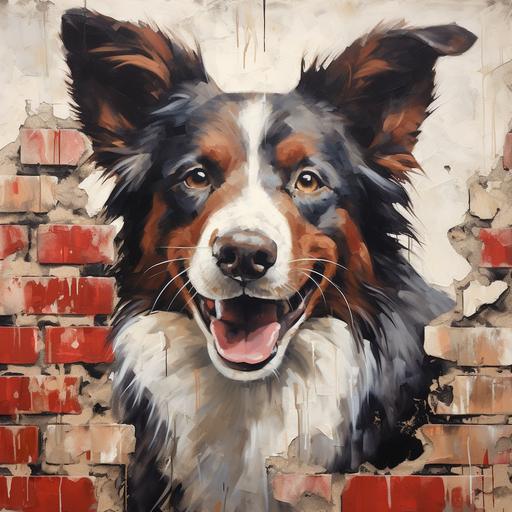 red brick border collie