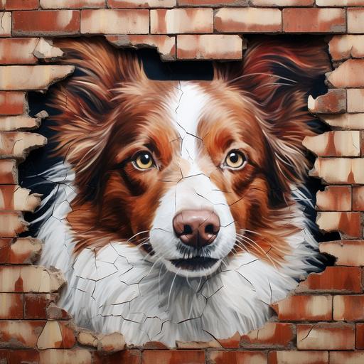 red brick border collie