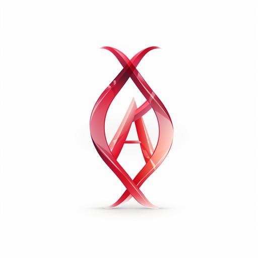 red dna logo on white background, resembling the letter A,