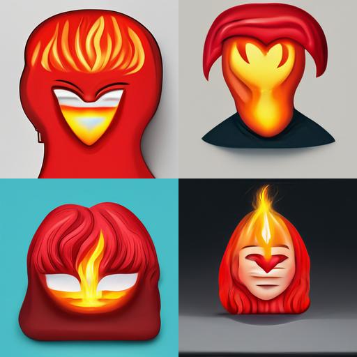 red flame head emoji