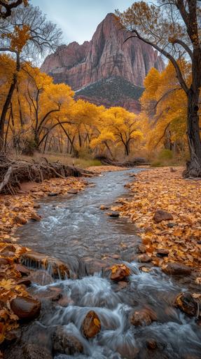 red rock waterfall, Landscape photography, Expansive, Awe-inspiring, Breathtaking, Vivid colors, Dramatic lighting, Wide-angle, Sharp focus, Good exposure, amphibian Golden hour, Stormy, arboreal, award winning photograph by Brandon Montrone --chaos 11 --ar 9:16 --stylize 250 --v 6.0