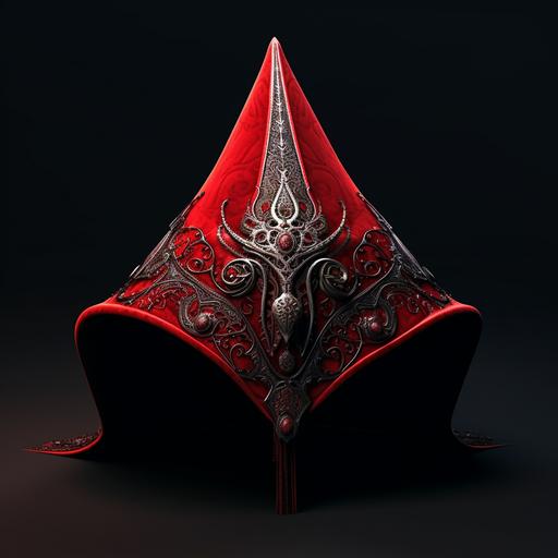 red vampire hat, stylized, hyperdetail, gothic style