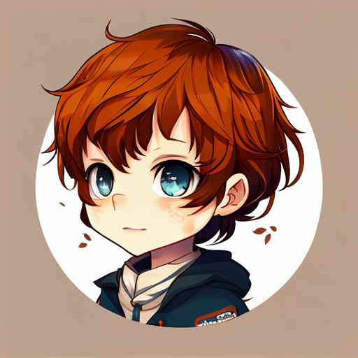 cute redhead little boy with highly detailed eyes cartoon kawaii anime stylize --q 2 --upbeta --v 4