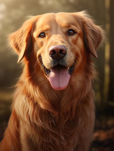 regal , Golden Retriever, face, perfect eyes, highly detailed, comprehensive cinematic, digital painting, 8k, cinematic lighting, best quality, highres, detailed work, post-processing, perfect result, realistic --ar 3:4