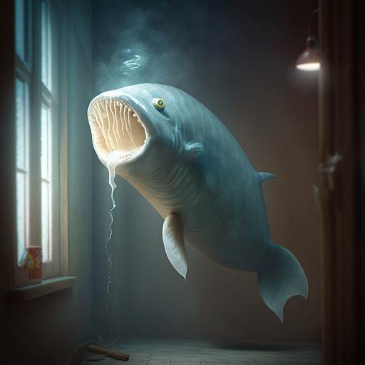 Imagen realista de un pez camarón fantasma en una pecera