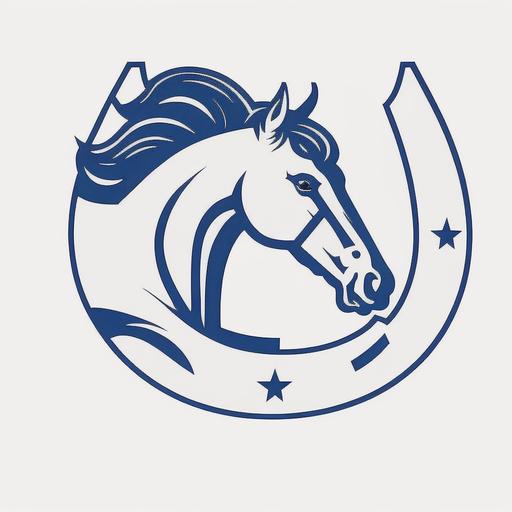 reimagined Indianapolis Colts logo on a solid white background with no text, 2d logo, horseshoe